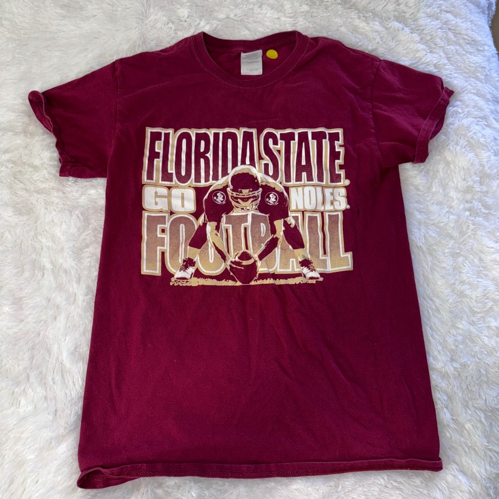 Florida State Seminoles Football T Shirt Gildan Heavy Cotton‎ Maroon Graphic